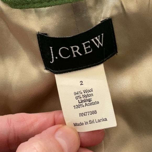 J. Crew Green Wool Blend Coat, size 2 - Picture 8 of 15